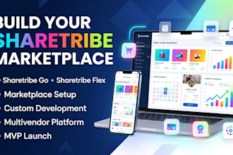 build your sharetribe go flex marketplace website for rentals services ,product
