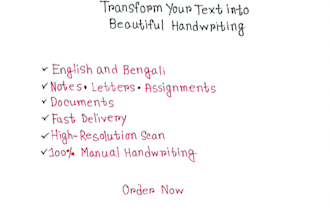 write neat handwritten notes in english and bengali