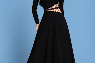 create a unique fashion illustration of indo western outfits