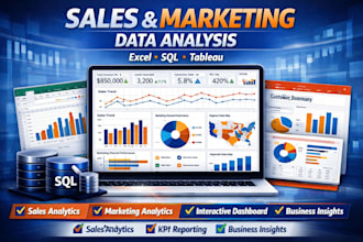 analyze sales and marketing data using excel sql and tableau