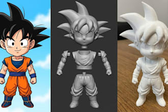 convert 2d to 3d figurine character model collectible toy figure stl 3d printing