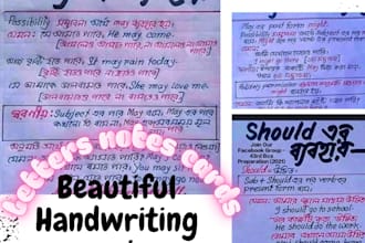 write anything with beautiful handwriting