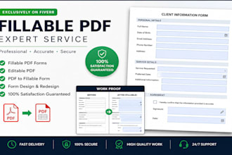 create fillable PDF form or design fillable PDF forms