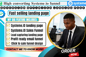 create high converting systeme io or getresponse landing pages and sales funnels