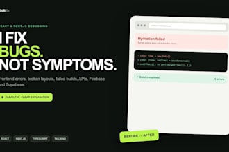 fix react nextjs javascript and responsive website bugs