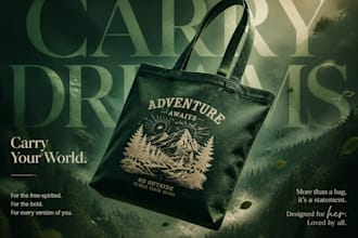 design custom trendy tote bag designs for print on demand