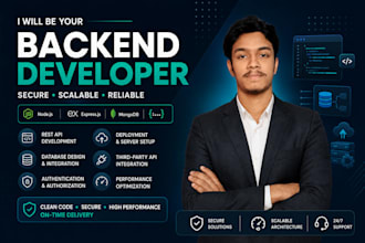 be your backend developer for node js API and database development