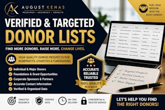 provide verified donor lists for nonprofits and fundraising