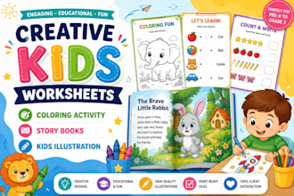 create kindergarten worksheets, preschool activity books and lesson plans