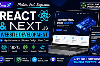 develop modern react js next js website