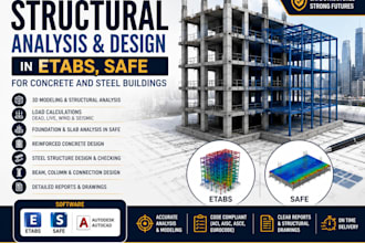 do structural analysis and design in etabs, safe for concrete and steel building