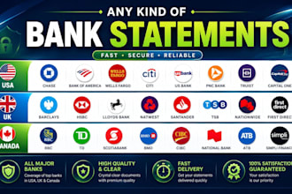 design a professional editable bank statement for loan or any approval
