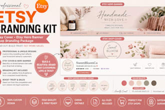 design etsy branding kit etsy cover etsy hero banner shop branding package