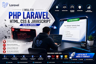 fix PHP laravel HTML CSS and javascript bugs and errors