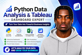 analyze data using python, tableau dashboards