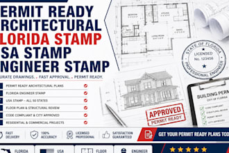 permit ready architectural, florida stamp, usa stamp, floor stamp,engineer stamp