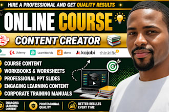 create elearning online course content training manuals workbooks and PPT slides