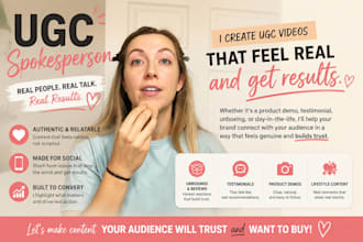 be your female actress for ugc spokesperson video commercial