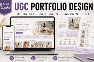 design canva ugc portfolio website media kit and creator business card