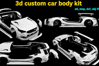 design car body kit, 3d custom widebody kit, car bumper, fender, spoiler, parts