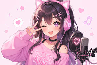 voice anything you want in a cute playful anime girl character voice for you