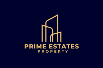 design real estate logo with brand kit and stationery
