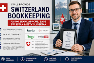 do switzerland bookkeeping using bexio, abacus, sage and swisstax,estv suissetax