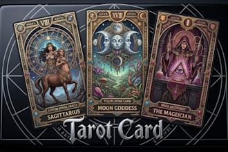 tarot cards illustration tarot reading art nouveour loteria cards board game art