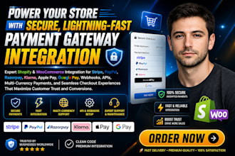 do shopify woocommerce stripe, paypal ,razorpay, customization, API integration