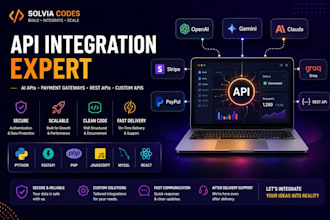 integrate openai, gemini, claude, groq, stripe, paypal or any rest API