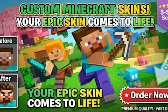 create minecraft skin, pixel art minecraft skin commission
