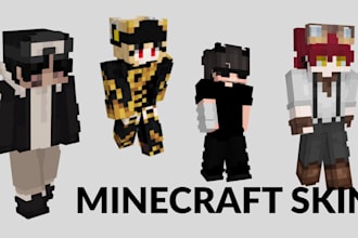 create minecraft skin, pixel art minecraft skin commission