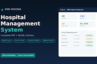 develop a PHP mysql hospital or clinic management system