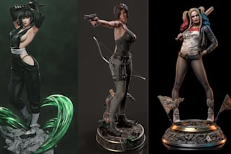 3d print and paint custom anime figure miniature diorama statue stl resin print