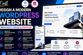 design a modern wordpress website with brizy pro and elementor