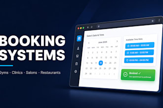 develop a custom booking system website with admin dashboard