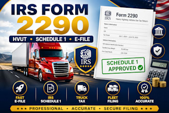 efile irs form 2290, hvut, schedule 1 and truck tax