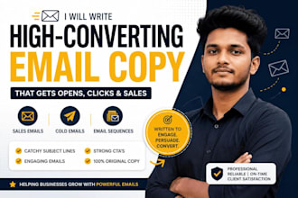 write high converting email copy, cold emails and email sequences that sell
