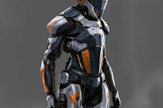 design sci fi mecha and robot concept art