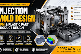 design injection and plastic mold cnc machining and product design in solidworks
