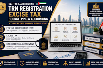register uae trn fta excise tax and bookkeeping accounting services