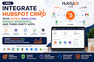 integrate hubspot CRM with zapier makecom google workspace and thirdparty