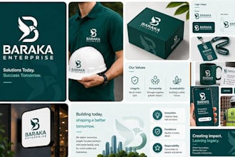 design modern minimalist logo, brand identity and complete branding kit