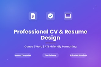 design professional CV and resume in canva