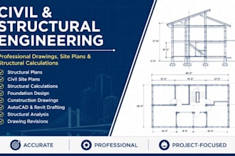 provide civil and structural engineering design mep site plan and calculation