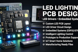 create led lighting pcb, driver and embedded systems
