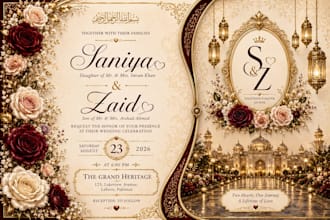 design custom wedding invitation with rsvp and details card