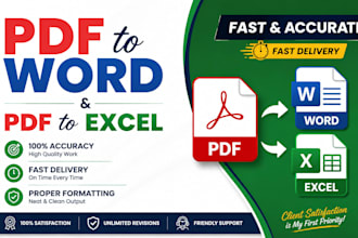 convert PDF to word or excel manually