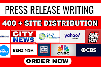write press release and do PR distribution