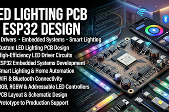 create led lighting pcb, led driver, embedded systems, esp32 and smart lighting